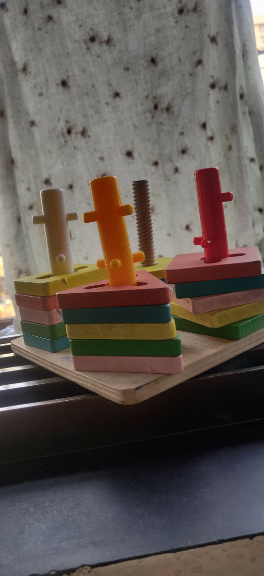 Wooden stacker game