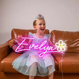 PERSONALIZED Kids Room Neon Name Plate with Motif