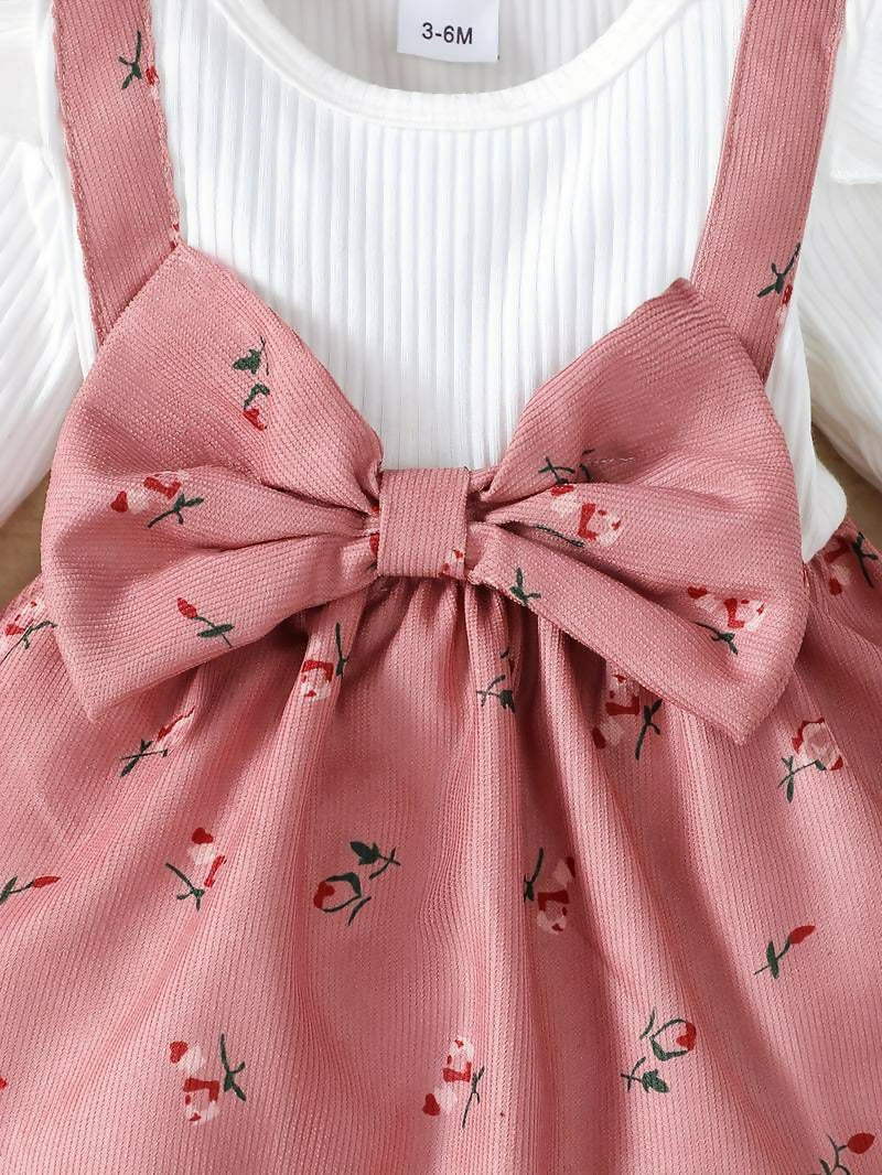 Pink and White Frock/Dress for Baby Girl