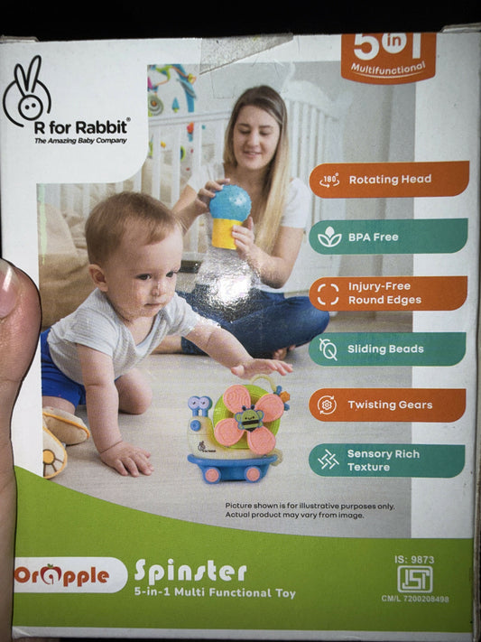 R FOR RABBIT Spinster Toy for Kids featuring a fun and engaging design for everyday play, helping encourage hand-eye coordination, motor skills, curiosity, and interactive playtime.