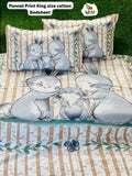 Cotton bedsheets with cartoon rabbit design