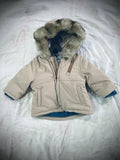 Beige Furry Hooded Jacket with Teddy Inside – Super soft, warm, and perfect for chilly cuddles.

