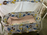 Babyhug manual cradle – smooth, secure, and breathable swing cradle for peaceful newborn sleep.

