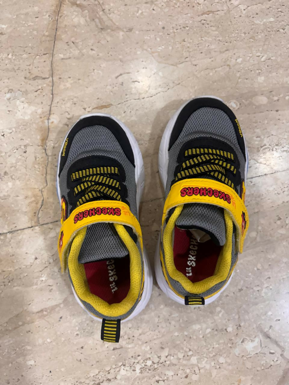 SKECHERS Boys' Construction Design Sneakers in UK Size 8 with fun construction-themed detailing.