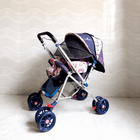 STAR & DAISY reversible baby stroller pram with mosquito net, reclining seat, reversible handle, safety harness, adjustable canopy, and comfortable travel support for babies.