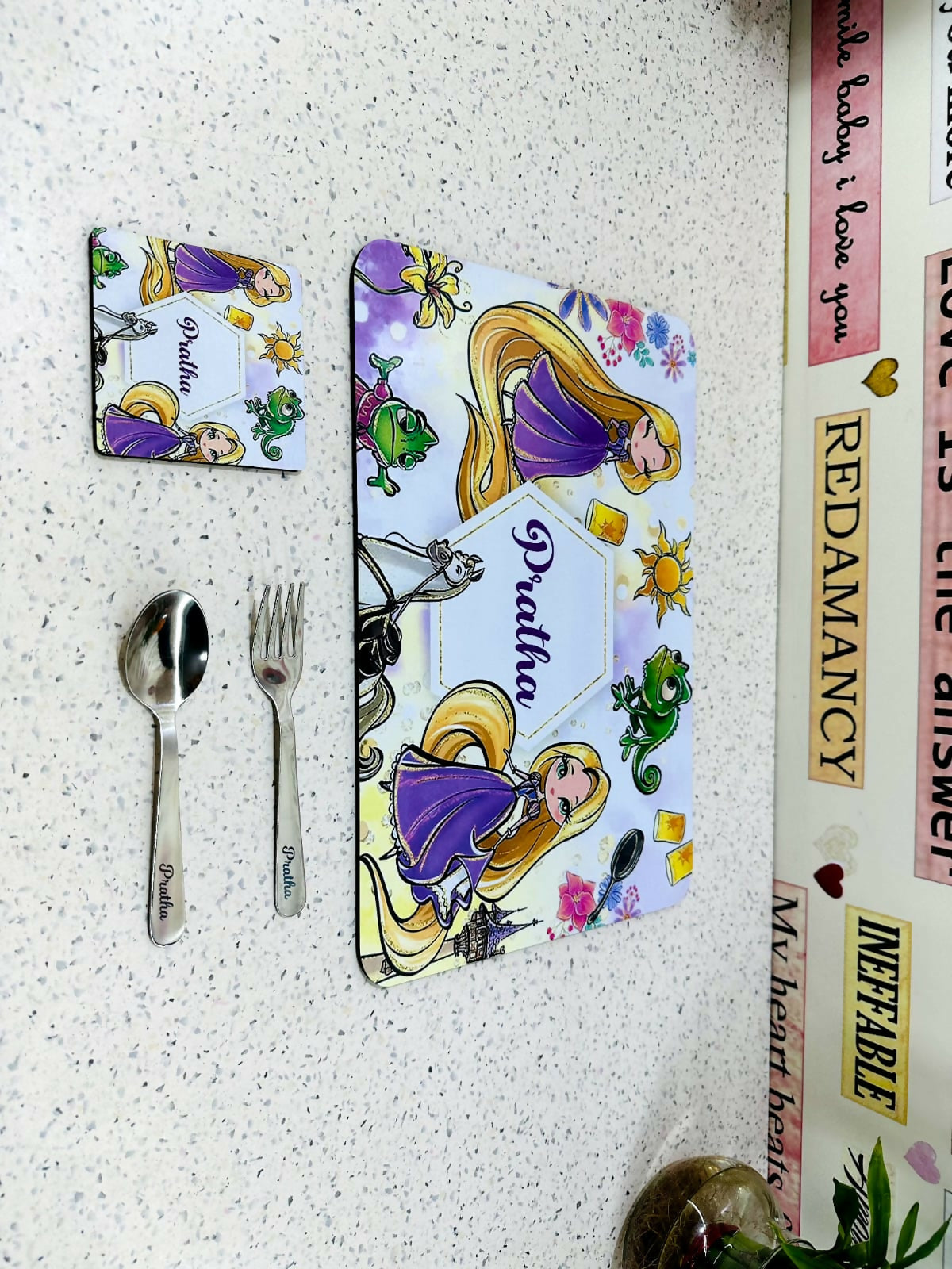 Personalized Kids Dinner Placemat Combo Set