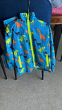 Blue Windcheater with Multicolored Dinosaur Print
