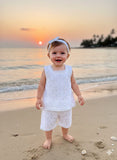 TINY TIGGY  Baby Girl Summer Eyelet Embroidery Set  2-piece set