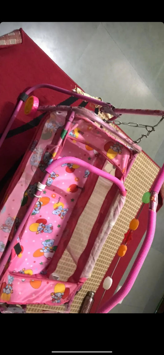 Manual Cradle for Baby- Pink - PyaraBaby