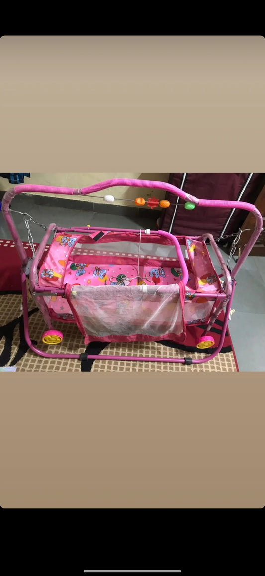 Manual Cradle for Baby- Pink