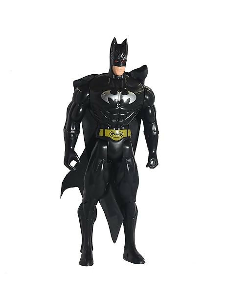 TOYMANIA Super Hero Action Figure Toy with Ultra Sonic Laser Light – Large Size (Batman)