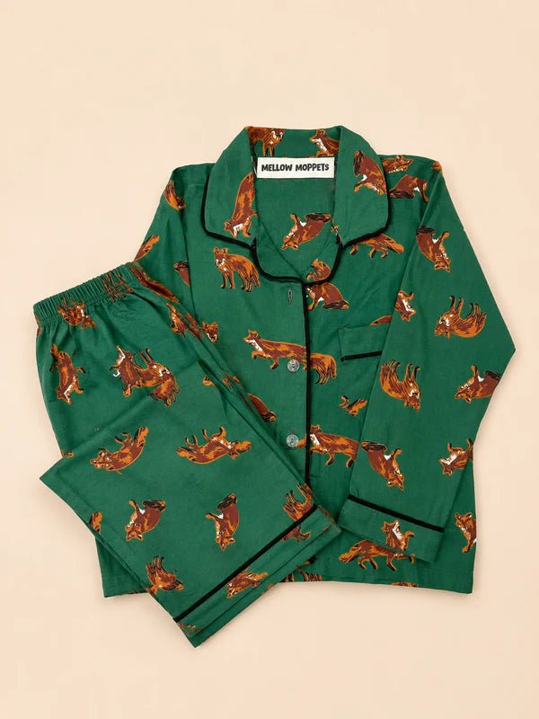 MELLOW Little Wolf full sleeves night suit with soft comfortable fabric, playful wolf-themed design, full-sleeve coverage, and a cozy fit for bedtime and everyday lounging.