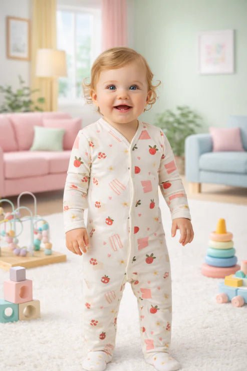 TINY TIGGY  Strawberry Dreams Baby Romper