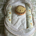 BABYHUG Premium Cotton Gadda Set with Mosquito Net – Jungle Theme Multicolor Cozy Bedding for Babies