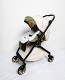TIAANRUI Compact Travel Baby Stroller/Pram with a lightweight foldable frame, reclining seat, adjustable canopy, 5-point safety harness, smooth wheels, and storage basket for comfortable travel with babies and toddlers.