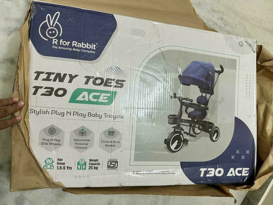 Let your little one embark on exciting adventures with the R FOR RABBIT Tiny Toes T30 ACE Tricycle - where safety, comfort, and fun come together for endless smiles!