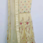 Elegant Cream Lehenga Choli Set for Girls | 3-Piece Traditional Outfit