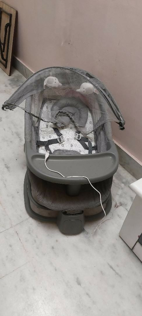 MASTELA Deluxe 4-in-1 Swing & Rocker – Premium Comfort with 5 Motion Speeds (Dark Grey)