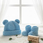Crochet baby beanie and bootie set