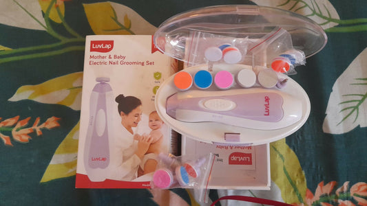 Keep your baby's nails neat and tidy with the LUVLAP Electric Baby Nail Grooming Set - the safe, gentle, and convenient solution for hassle-free nail care.