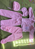 Cameo 3-9 months woolen fur pink set
