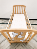 StarAndDaisy Wooden Baby Cot Crib Rocking Wheels Storage B103