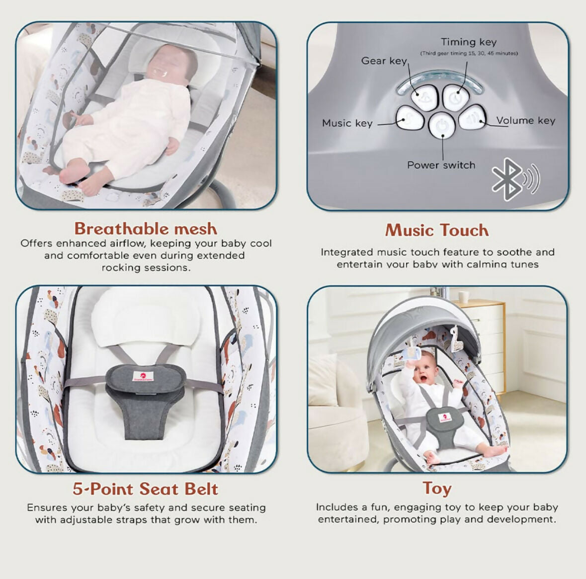 MASTELA  3-in-1 Multi-Functional Electric Swing