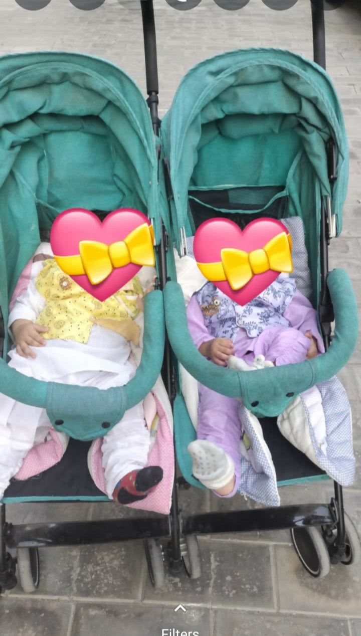 Explore the BABYHUG Twin Stroller/Pram for Baby – comfortable, convenient, and perfect for twins with independent reclining seats and a compact fold design.