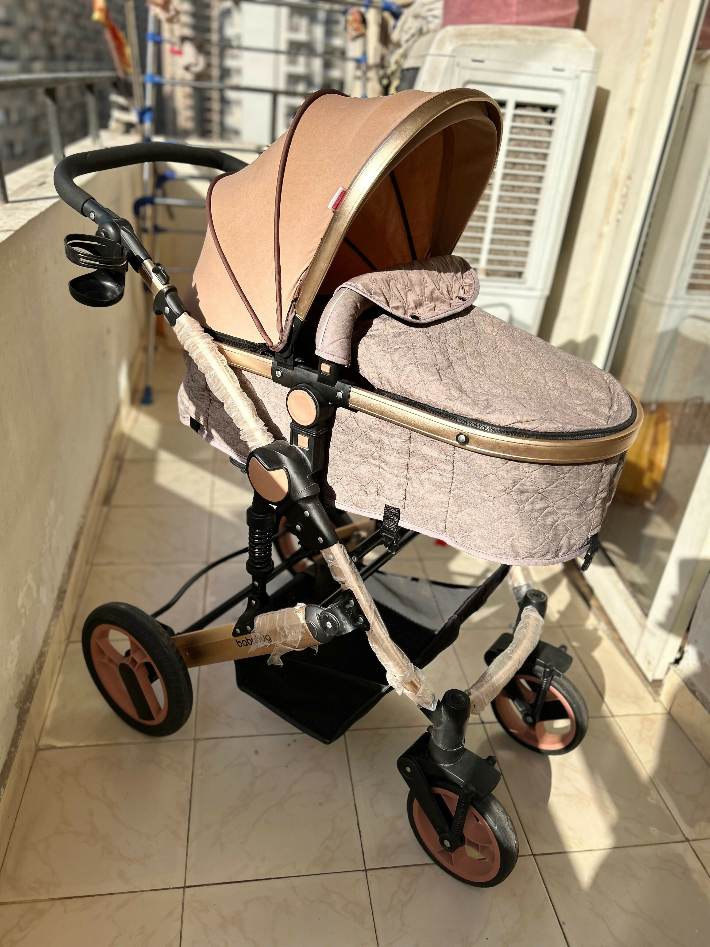 Buy LUVLAP Stroller/Pram – Comfortable, Foldable Baby Stroller with Safety Harness & Storage Basket

