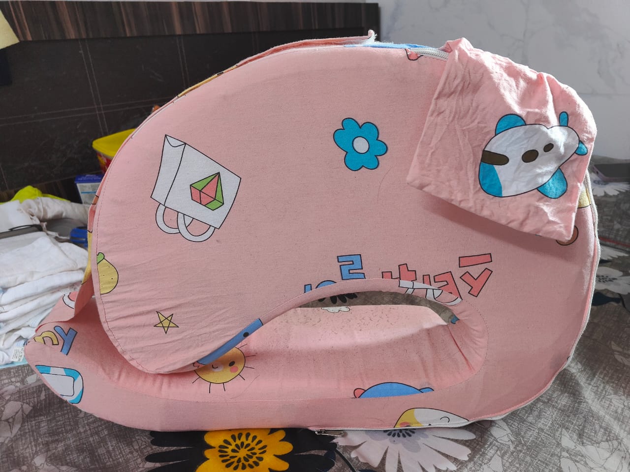 Feeding Pillow for Baby with Cover - PyaraBaby