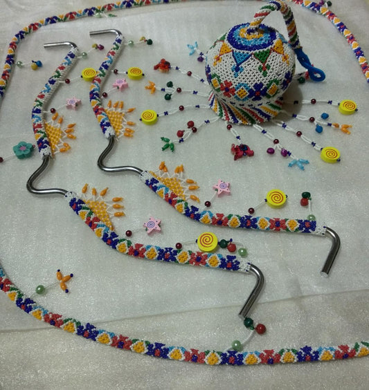 Beads and Woollen Work on Hangers for Baby Cradle/ Baby Jhula / Ghodiyu Full Set