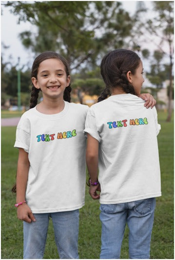Customised Round Neck T-Shirt for Kids with Customised Print (Colours available) - PyaraBaby