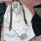 Boys Party Wear Outfit With Pure Cotton white Shirt with Black Half Jacket and Trouser