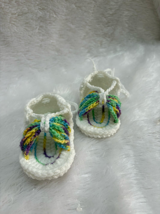 Handmade Crochet Customizable Sandals for Baby Girl