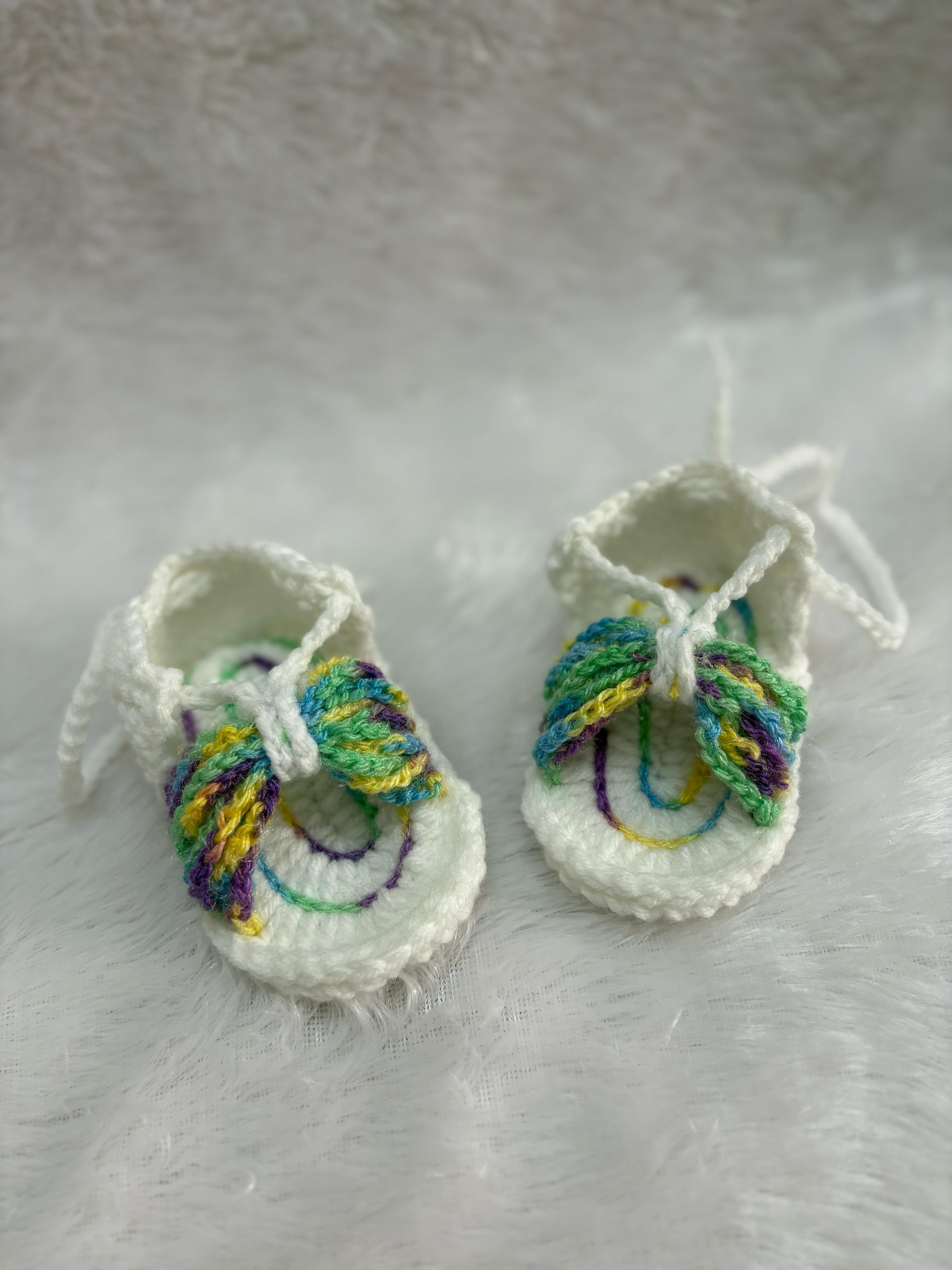 Handmade Crochet Customizable Sandals for Baby Girl