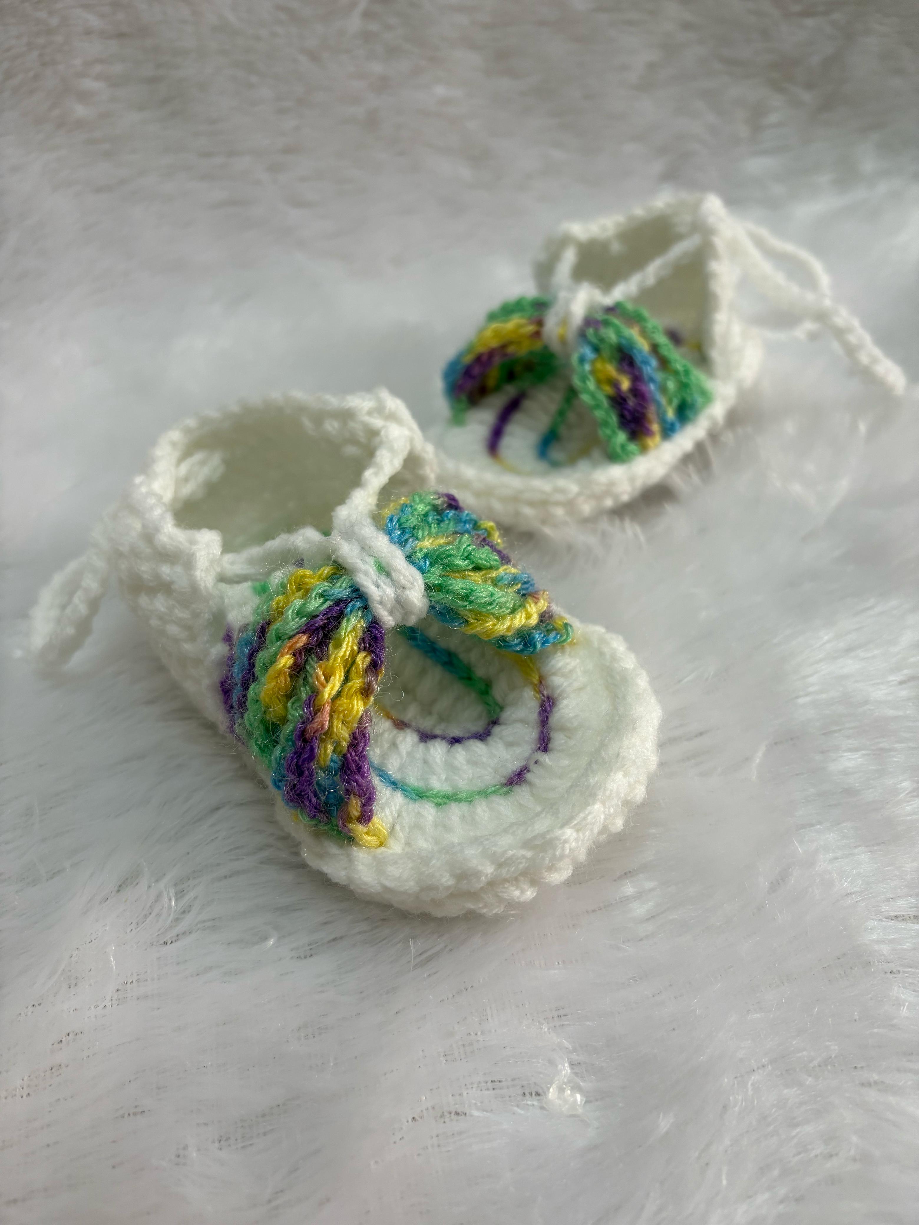 Handmade Crochet Customizable Sandals for Baby Girl