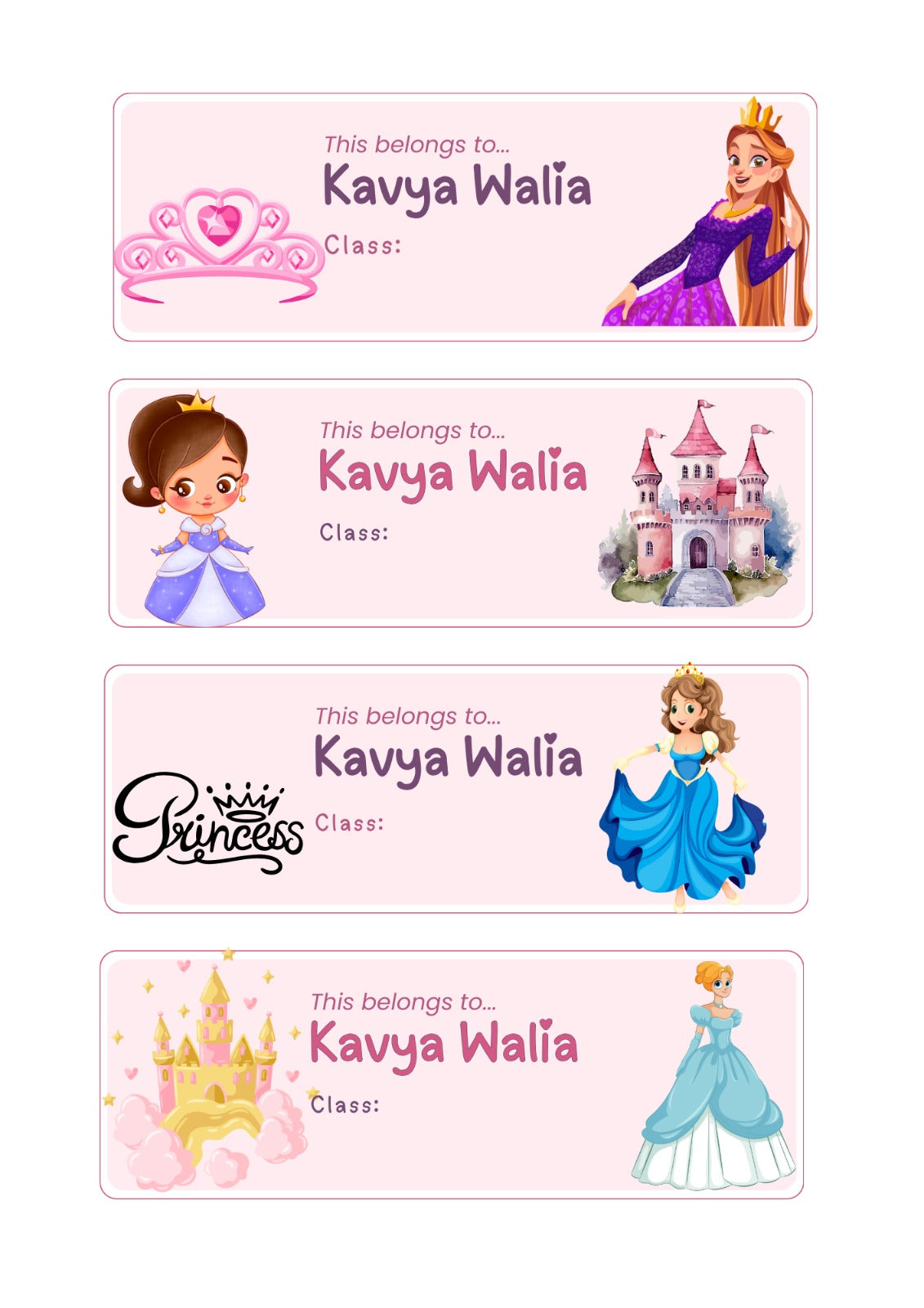 Name Stickers (Personalised) (30 stickers) 3.00 X 1.50 Inches