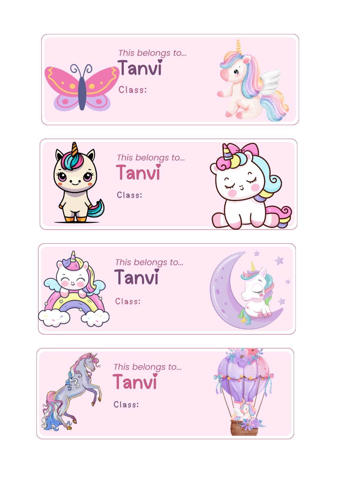 Name Stickers (Personalised) (30 stickers) 3.00 X 1.50 Inches