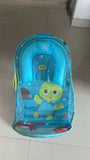 MEEMEE Compact Anti-Skid Baby Bather with Reclining Seat (Turtle Design, Green)