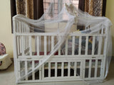 HUNY HUNY 15 in 1  Baby Cot/Crib - Night Light, Storage & Parents Bed Attachment – White