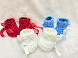 Crochet baby beanie and bootie set
