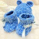 Crochet baby beanie and bootie set