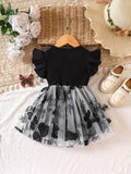Girls Butterfly Net Party Dress with Bow