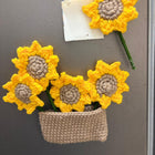 Crochet Fridge Magnets – 1 Basket & 5 Flowers Set
