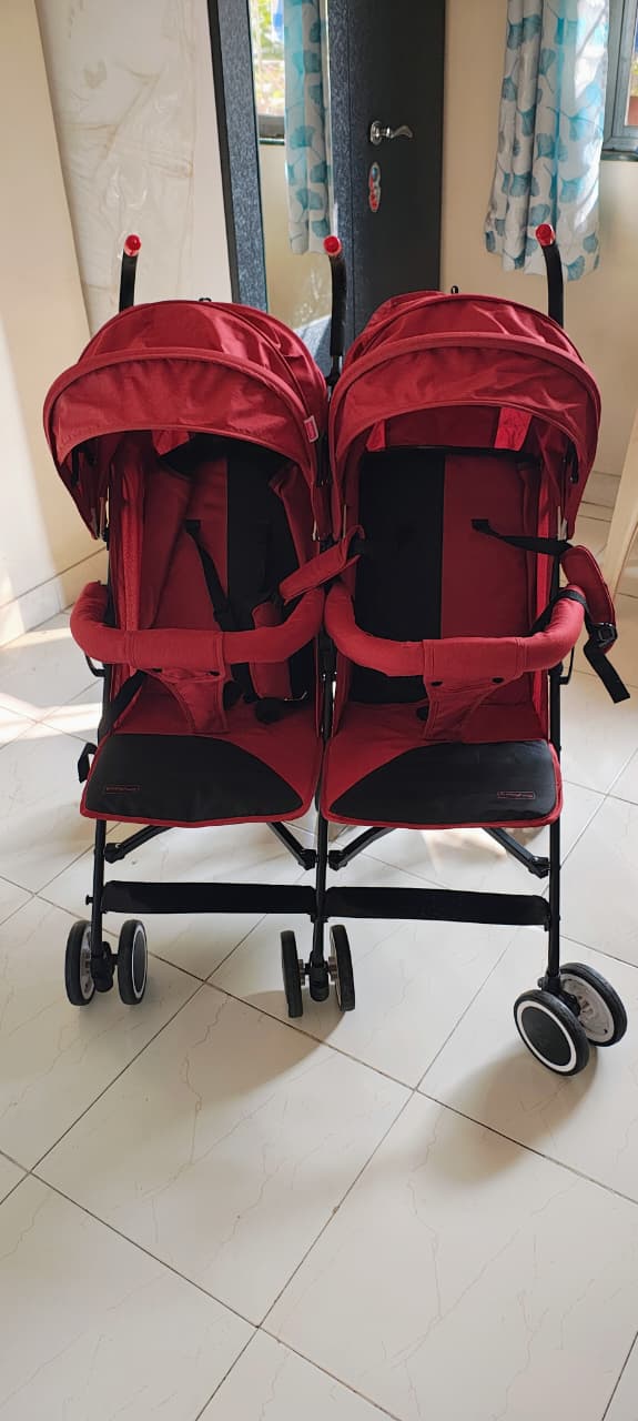 BABYHUG Deuce Twin Stroller/Pram – Red