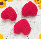 Crochet Velvet Rose Flower and Heart keychains