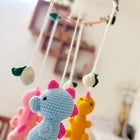 Crochet cradle hanging /cot mobile with bells