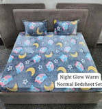Printed Glow Bedsheet 1+2 King Sized