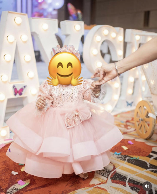 Party Wear Peach Frock/Dress