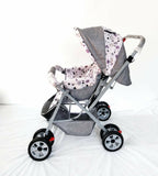 HAPPY KID Baby Stroller/Pram Grey Pink Purple Recline Canopy Foldable